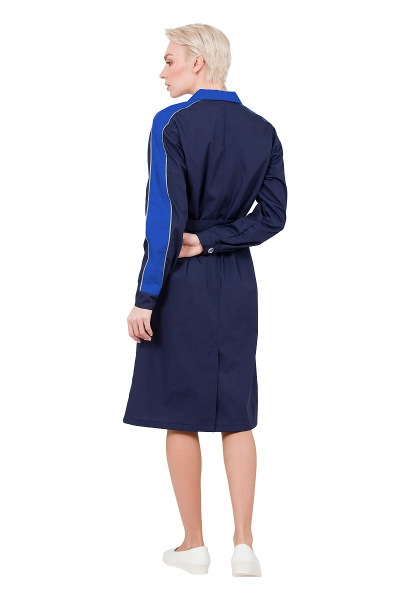 Халат женский "Жасмин" цвет темно-синий/василек