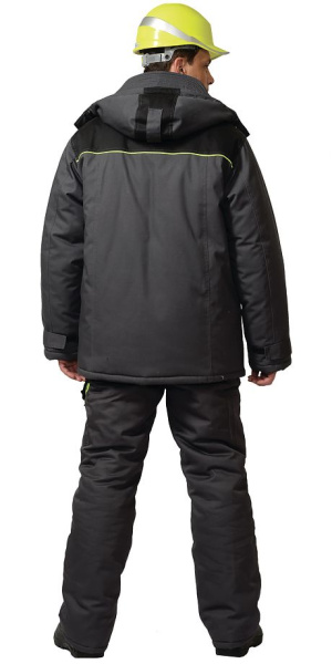 Костюм зимний "ХОВАРД" куртка, брюки, т.серый/лимонный