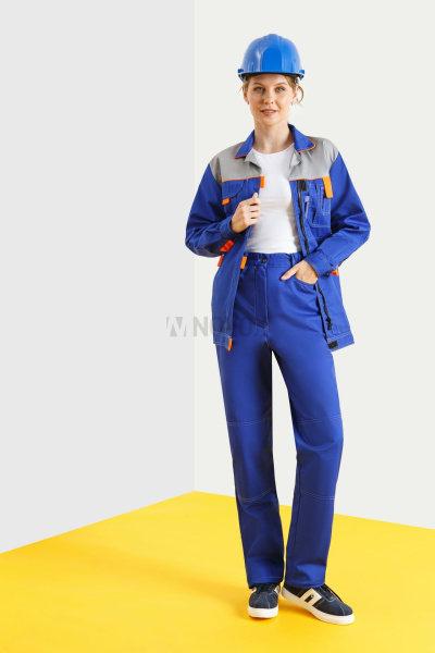 Костюм "Профессионал" женский, куртка, брюки, василек-светло-серый