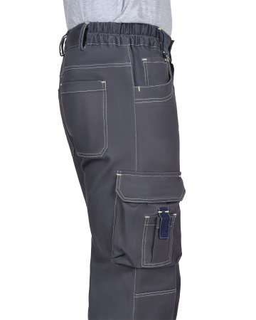 Брюки "ДЖЕТ" т.серый с синим тк. стрейч с ВО