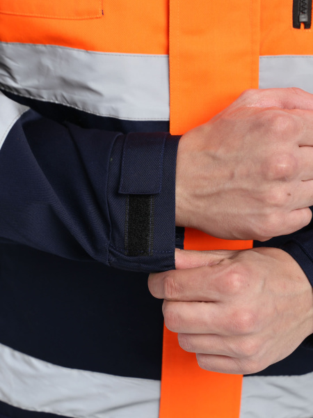 Куртка-трансформер сигнальная Profline Specialist МВО (тк.Смесовая,240), оранжевый/т.синий