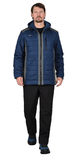 Куртка УРБАН синяя с серым