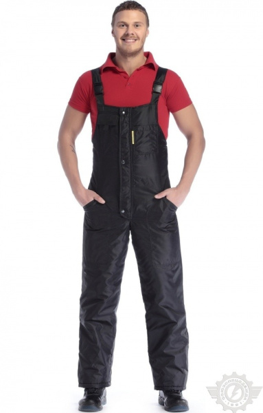 Полукомбинезон зимний непромокаемый ткань Оксфорд черный