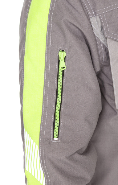 Костюм "Прогресс" , куртка, брюки, темно-серый светло-серый с лимонным