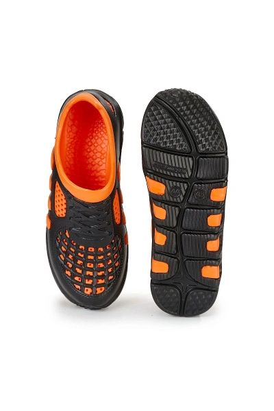Кроссовки летние ЭВА цвет черный-оранжевый
