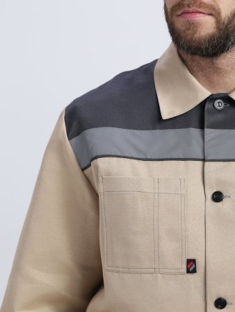 Костюм "Лигор-2" СОП (тк.Смесовая,210) п/к, бежевый/т.серый