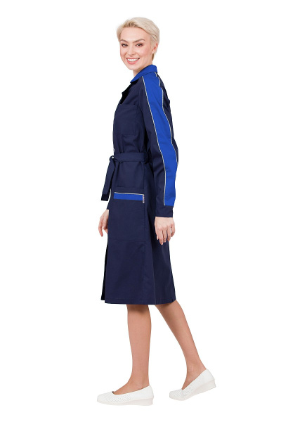 Халат женский "Жасмин" цвет темно-синий/василек