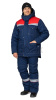 Костюм мужской утеплённый "Профессионал 2" тёмно-синий/красный (куртка и полукомбинезон)
