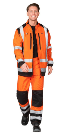 Брюки мужские "Спектр 2М-35" оранжевый/чёрный, СОП