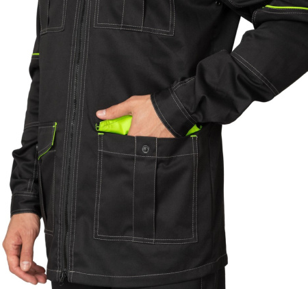 Куртка мужская "Эко-Босс" чёрная/лимонная