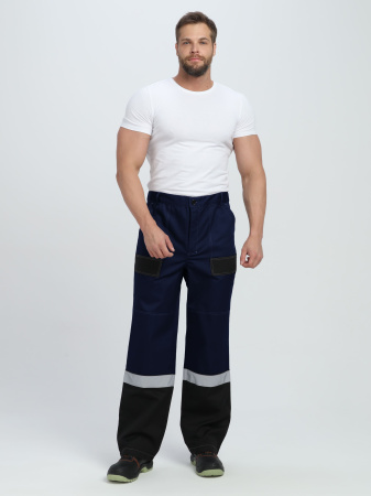 Костюм Виват-1 Премиум CH МВО (тк.Смесовая,240) брюки, т.синий/черный/васильковый