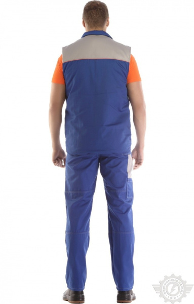 Жилет "Профессионал" зимний василек-светло-серый