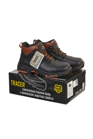 Ботинки  "Трейсер-Босс", ПУ/Нитрил, цвет черный/коричневый
