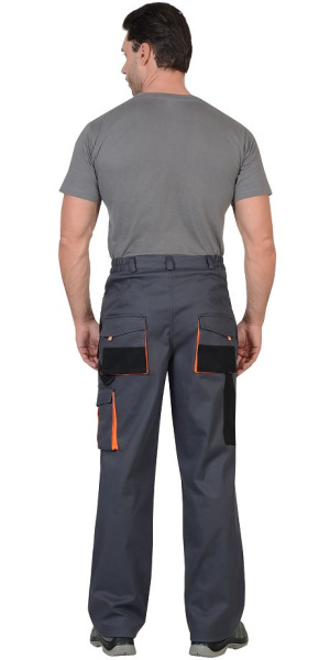 Костюм "МАНХЕТТЕН" куртка дл.(чз), брюки т.серый с оранж. и черным тк. стрейч пл. 250 г/кв.м