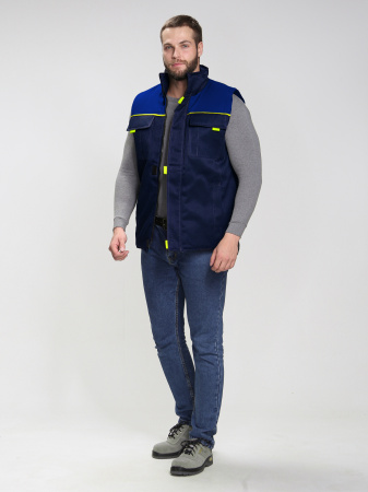 Жилет утепленный "Флофт" (тк.Смесовая,210), т.синий/васильковый