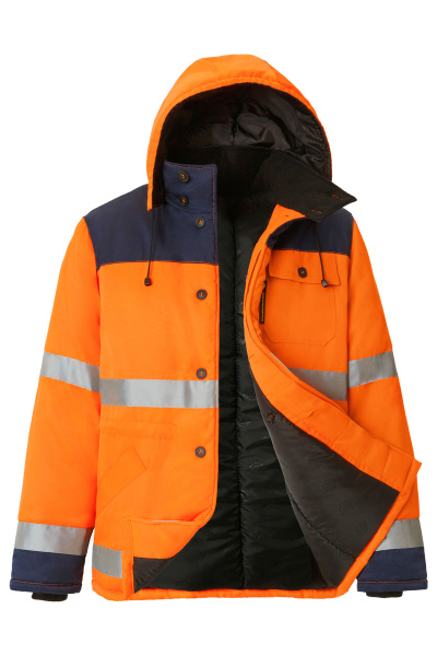 Костюм СИГНАЛ с СВП утепленный оранжевый/т.синий, куртка, п/к