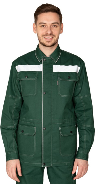 Куртка мужская летняя "Эко-Труд" тёмно-зелёный, СОП
