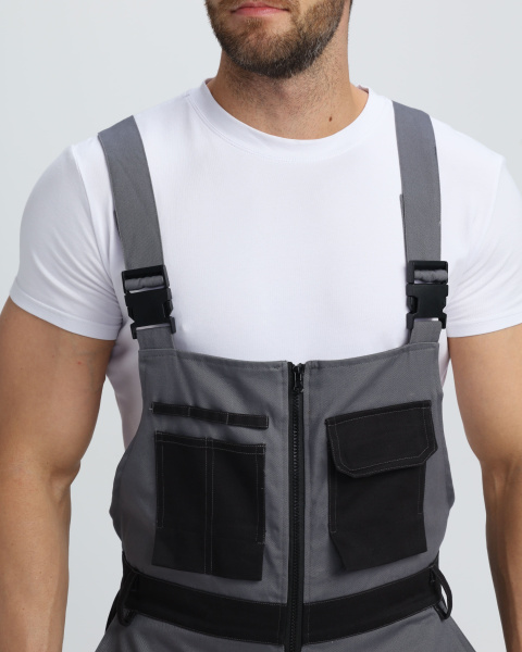 Полукомбинезон Милан NEW CH МВО (тк.Смесовая,270), т.серый/черный