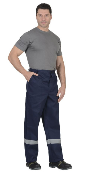 Костюм "ПРОИЗВОДСТВЕННИК" куртка, брюки 100% Х/Б, т.синий, васильковый, СОП