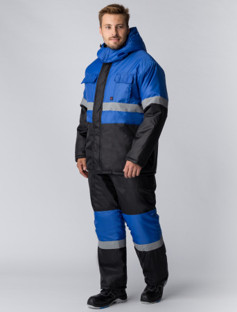 Костюм зимний "Мегрес-2" СОП (тк.OxLine,90) п/к, васильковый/черный