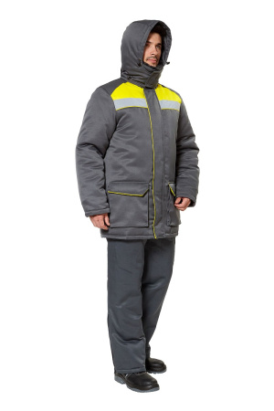 Куртка рабочая мужская зимняя "Прим" цвет серый/желтый