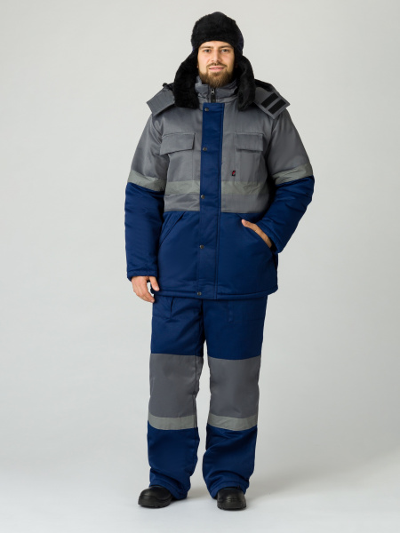 Костюм зимний "Нордхард-2" СОП (тк.Смесовая,250) п/к, т.синий/серый