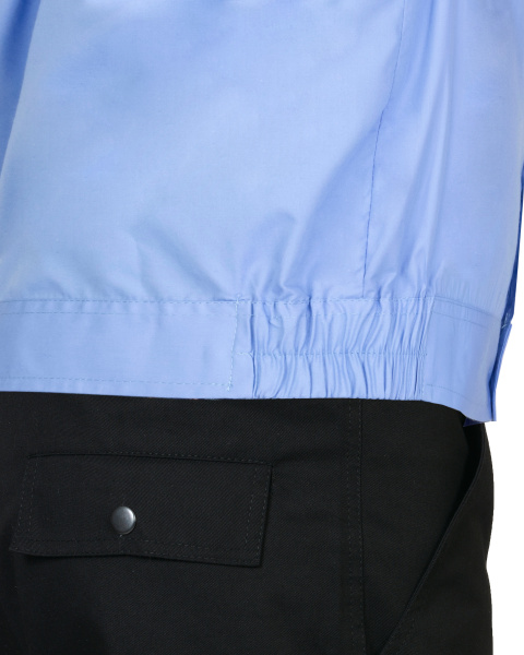 Рубашка охранника на резинке, с коротким рукавом мужская, голубая с т.синим