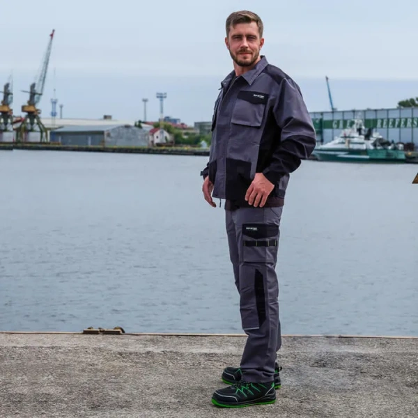 Полукомбинезон PROTONE RIPSTOP, серый/т.серый/лайм