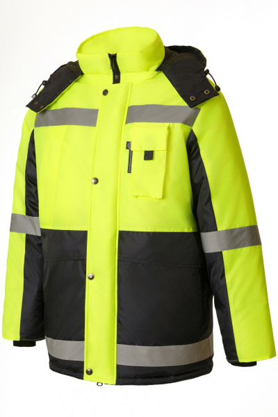 Костюм Магистраль утепленный с СВП тк.Оксфорд желтый/т.синий, куртка, п/к