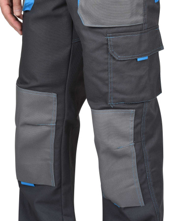 Костюм "Двин" куртка длин. (чз), п/к, .серый со ср.серым и голубой отделкой пл. 275 г/кв.м