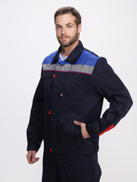 Костюм Фаворит-2 СОП UZ (тк.Смесовая,210) п/к, т.синий/васильковый/красный