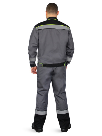 Костюм "Система", куртка+п/к, цв. т.серый/черн/лимон