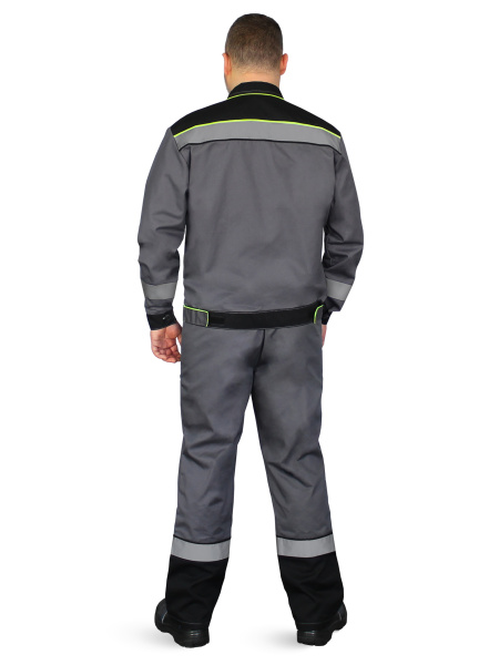 Костюм "Система", куртка+п/к, цв. т.серый/черн/лимон