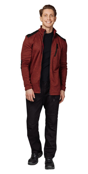 Куртка "Валма" трикотажная красный меланж/чёрный