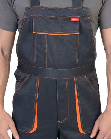 Полукомбинезон "CROWN", т.серый с оранжевым