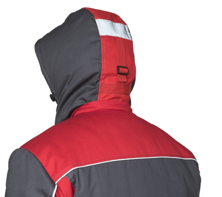 Костюм мужской утеплённый "Бренд К" тёмно-серый/красный, куртка, п/к