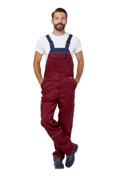 Костюм рабочий мужской летний "Страйк 2", куртка, п/к, цвет бордовый/темно-синий