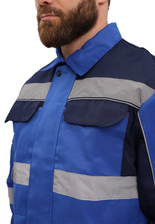 Костюм "РЕСПЕКТ" куртка, п/к, цвет: ВАСИЛЕК/Т.СИНИЙ