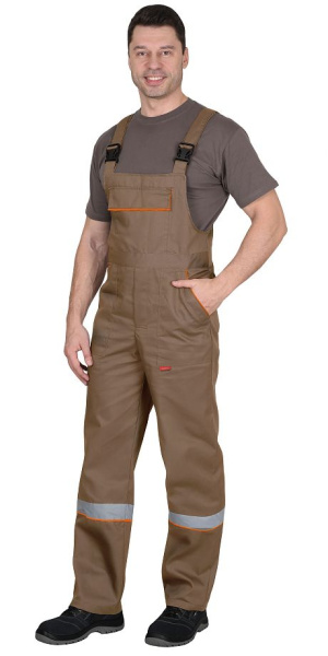 Костюм "МАСТЕР" летний: куртка, п/к,, кофейный с тёмно-коричневой отделкой