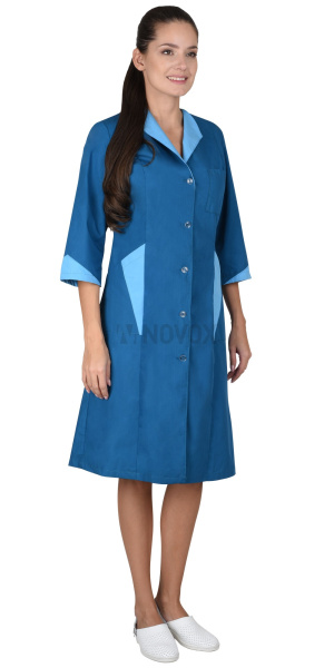 Халат "МАРЛЕН" женский морская волна с голубым (СТ)