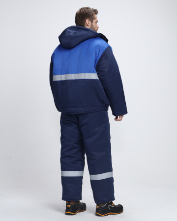 Костюм зимний Темп (тк.Смесовая,210) п/к, т.синий/васильковый