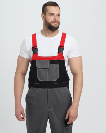 Костюм Вектрон-2 (тк.Смесовая МВО,240) п/к, серый/черный/красный