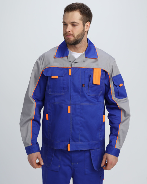 Костюм Союз-Профессионал-2 CH (тк.Смесовая,240) п/к, васильковый/св.серый/оранжевый