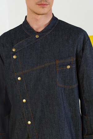 Китель поварской РИСТРЕТТО ШЕФ джинс мужской темно-синий