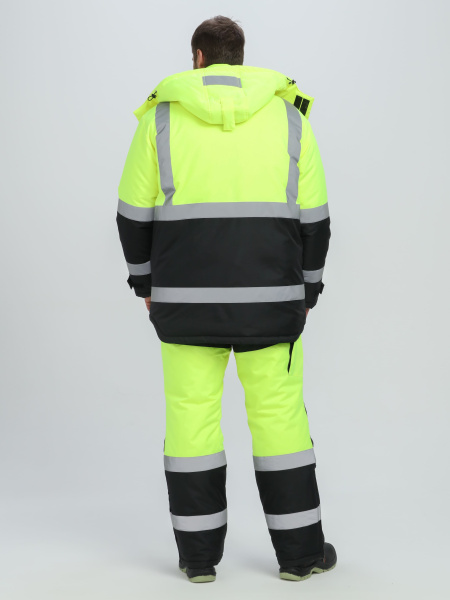Костюм зимний сигнальный PROFLINE Specialist (тк.Оксфорд PU) брюки, желтый/черный
