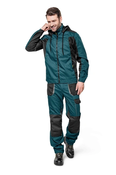 Полукомбинезон рабочий мужской летний "Снейк" цвет темно-бирюзовый/черный