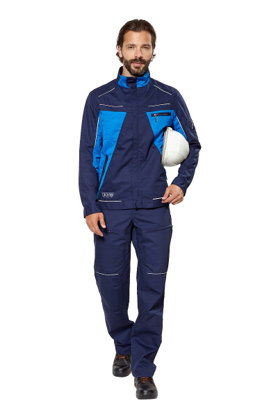 Куртка рабочая мужская летняя "Shelby" цвет темно-синий/голубой