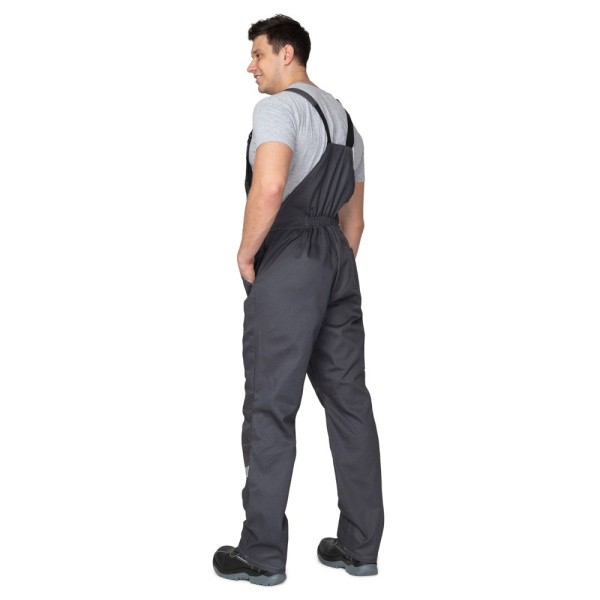 Костюм мужской летний "Профессионал 2 СОП" тёмно-серый/чёрный (куртка и полукомбинезон)