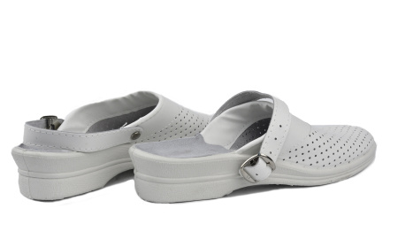 Сабо женские, натуральная кожа, ПВХ, белый