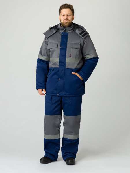 Костюм зимний "Нордхард-2" СОП (тк.Смесовая,250) п/к, т.синий/серый